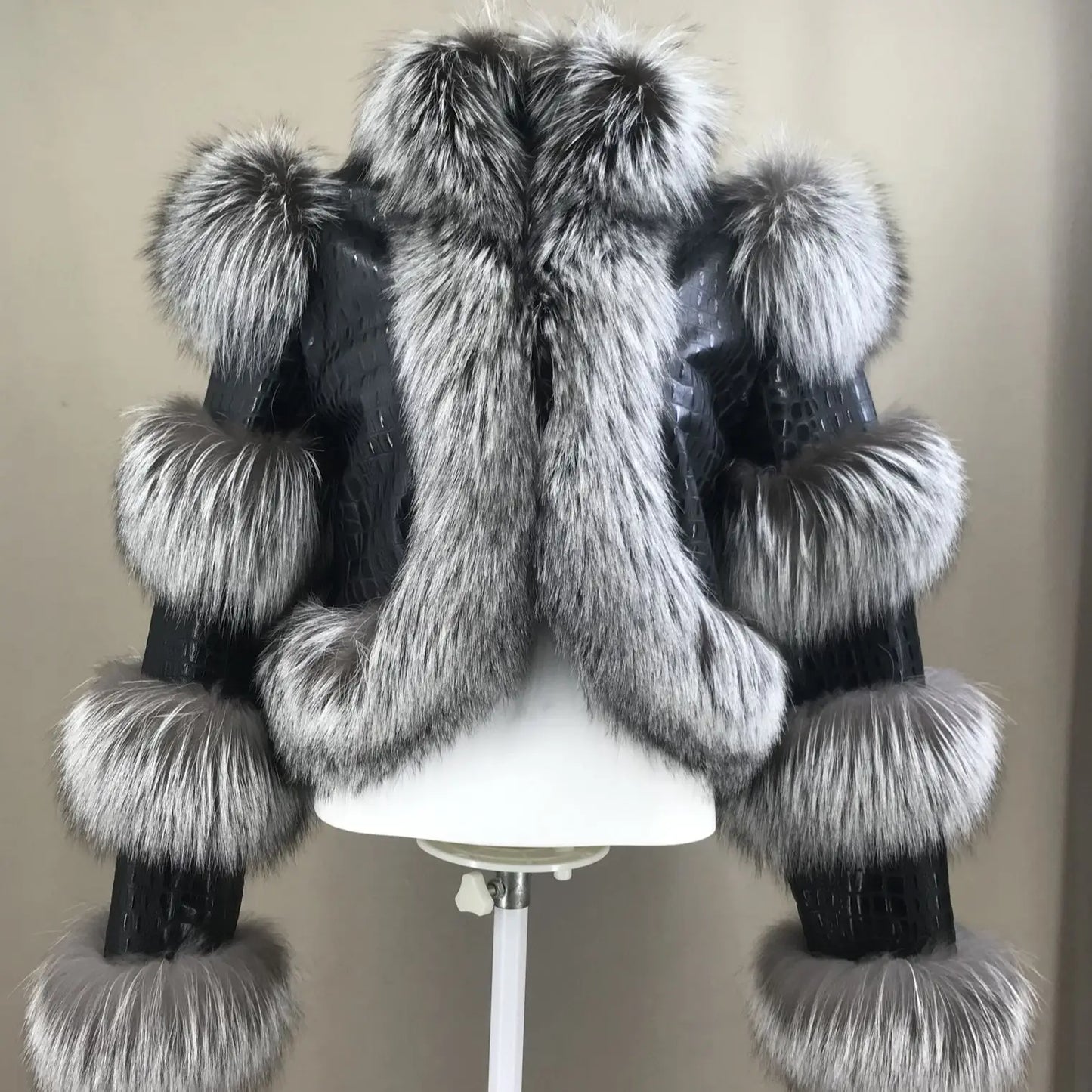 Leather with Fox Fur Coat